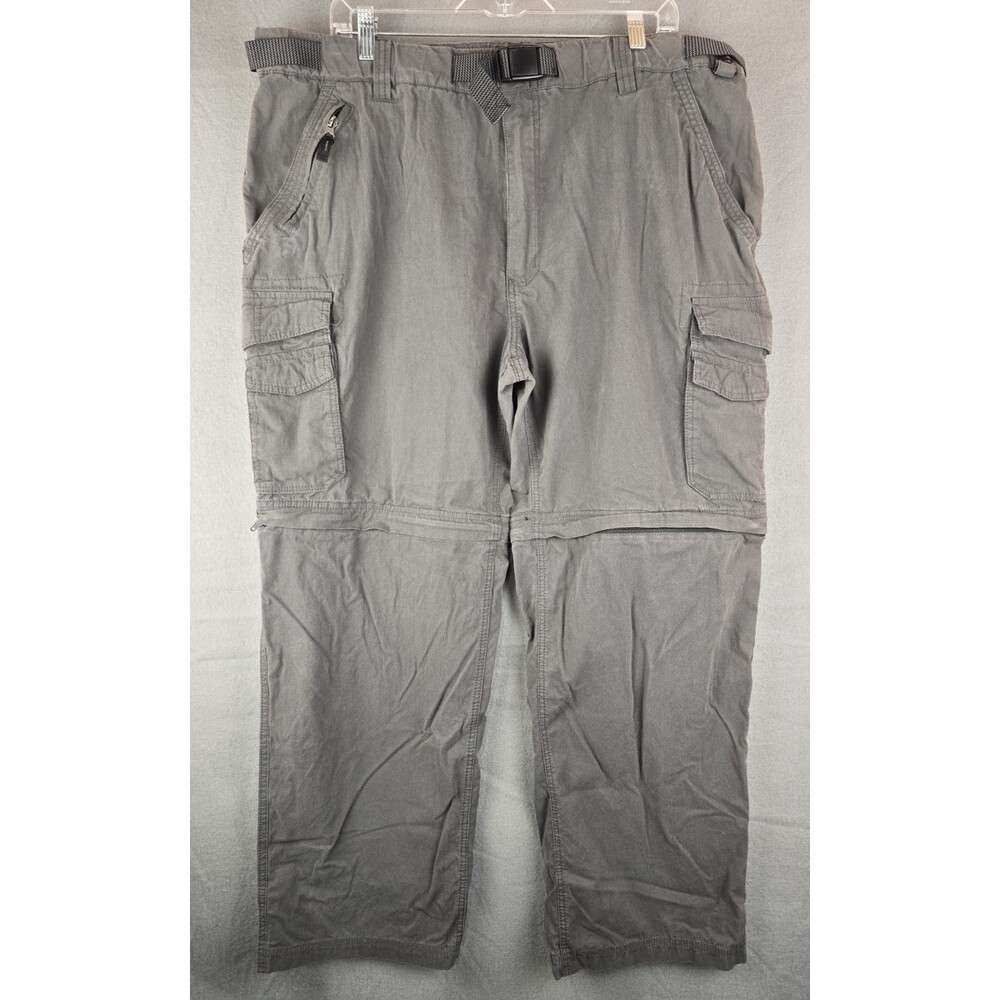 BC Clothing Men's Convertible Cargo Pants XXL 40x28 Gray Off Hiking Gorpcore